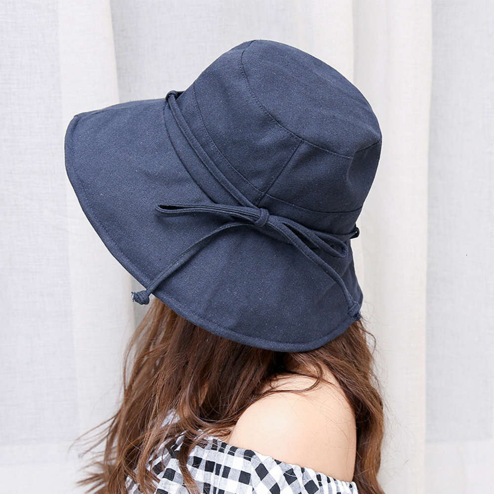 

Sun hat Korean spring and summer fisherman's bandage cloth lovely girl basin sun hat, Blue;gray