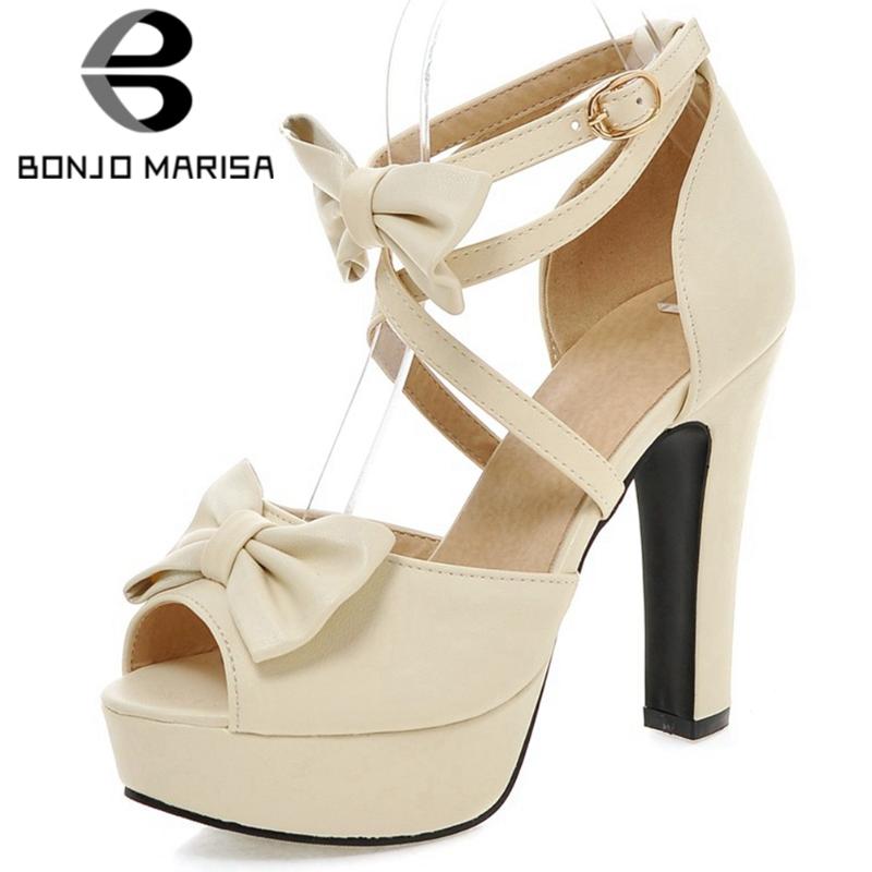 

Ladies Summer Sweet Platform High Heels Butterfly-knot Sandals Women Solid Date Heeled Shoes Woman, Black