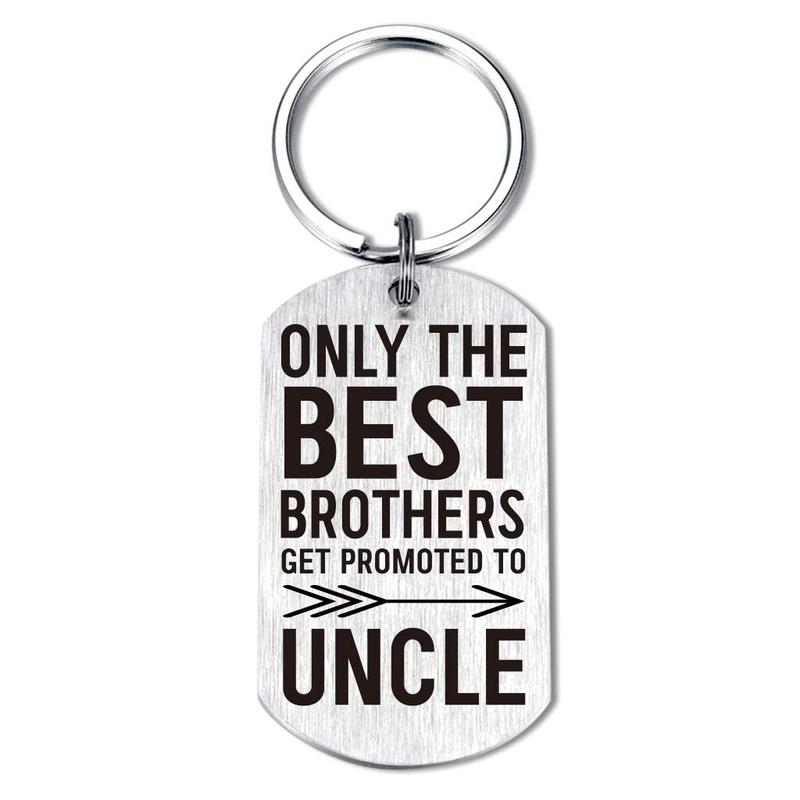 

Keychains Engraved Keychain Stainless Steel Keyring Key Chain Ring Family Uncle Gift Bag Charm Mens Accessoires