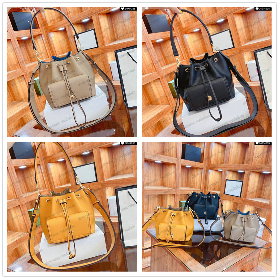 

Lockme Bucket M57687 Black Grained Calf Leather Shoulder Bag Turn-lock Cross Body Women Luxurys Designer Drawstring Bags
