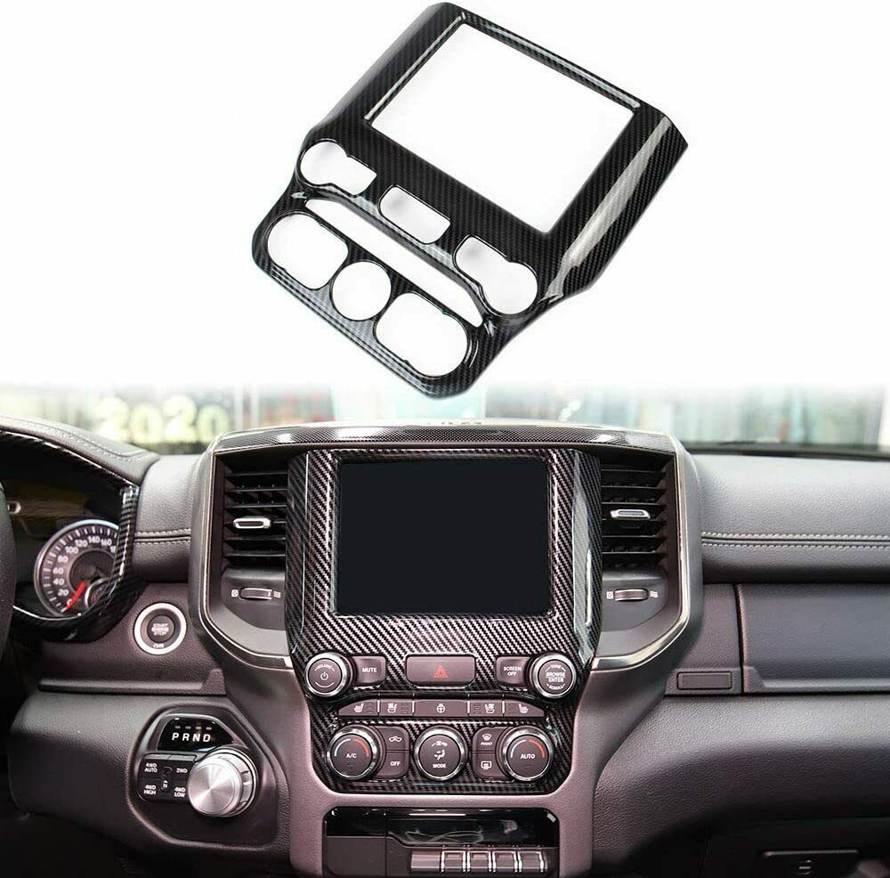 

ABS Central Control Navigation Panel For Dodge RAM 18-20 Carbon Fiber