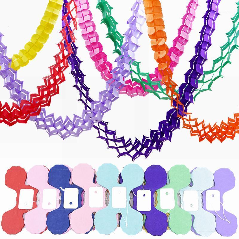

2pcs Four Leaf Clover Paper Pull Flags Multicolor Tissue Garland Wedding Birthday Party Backdrop DIY Hanging Streamer Decoration