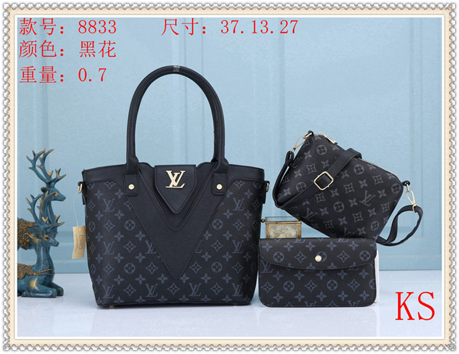 

Fashion Crossbody Shoulder HandBag Women Purse Messenger Bags Wallet Tote Clutch Bag travel LV Louis YSL Vitton 1-KS8833 3pcs/set, Red;black