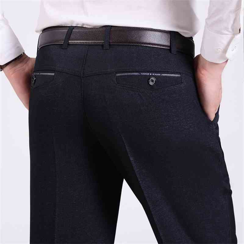 

Autumn and winter thick high waist deep range middle-aged men's leisure pants, available in five colors, Pure black 063#