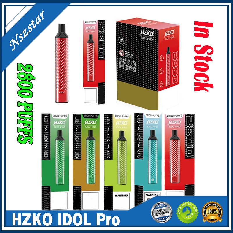 

HZKO IDOL Pro Electronic Cigarettes Disposable Vape Pen Pod Device Kit 2800 Puffs 1500mAh Battery Prefilled Cartridge