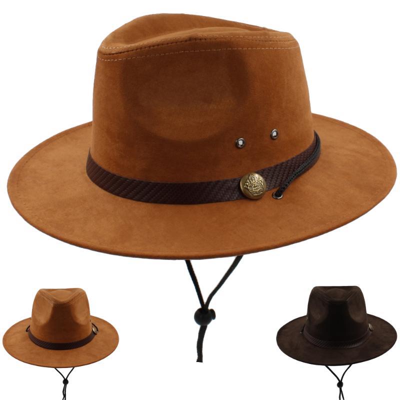 

Wide Brim Hats Men Women Straw&Suede Fabric Panama Summer Fedora Sunhats Party Trilby Caps Outdoor Sombrero Travel Size US 71/4 UK L, Brown