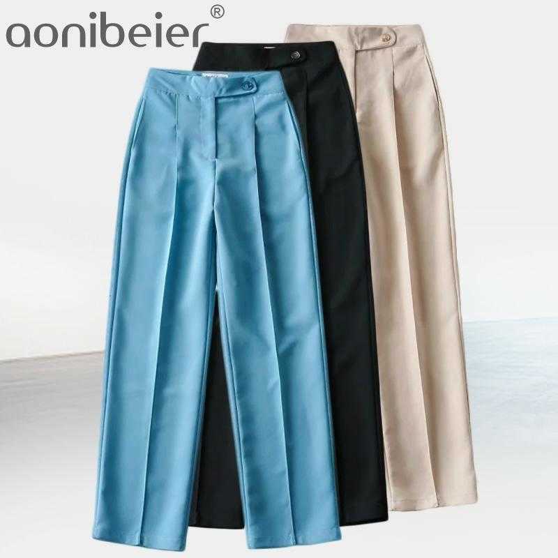 

Womens Zippers Straight Pants Casual Office Lady Style Pockets Fashion Long Trousers Spring Summer Streetwear 210604, Black