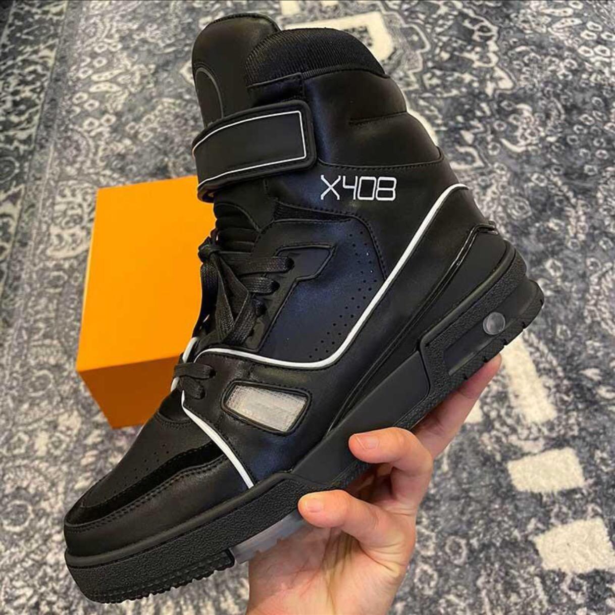 

New LED light colorful sneakers limited edition sneakersX408 cool flash magic app control top high-quality men scarpe da jogging size 35-45, Black