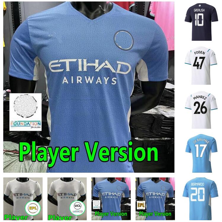 

Manchester soccer jerseys 21 22 G. JESUS CITY STERLING FERRAN DE BRUYNE KUN AGUERO 2021 2022 football shirts MAN uniform men player version