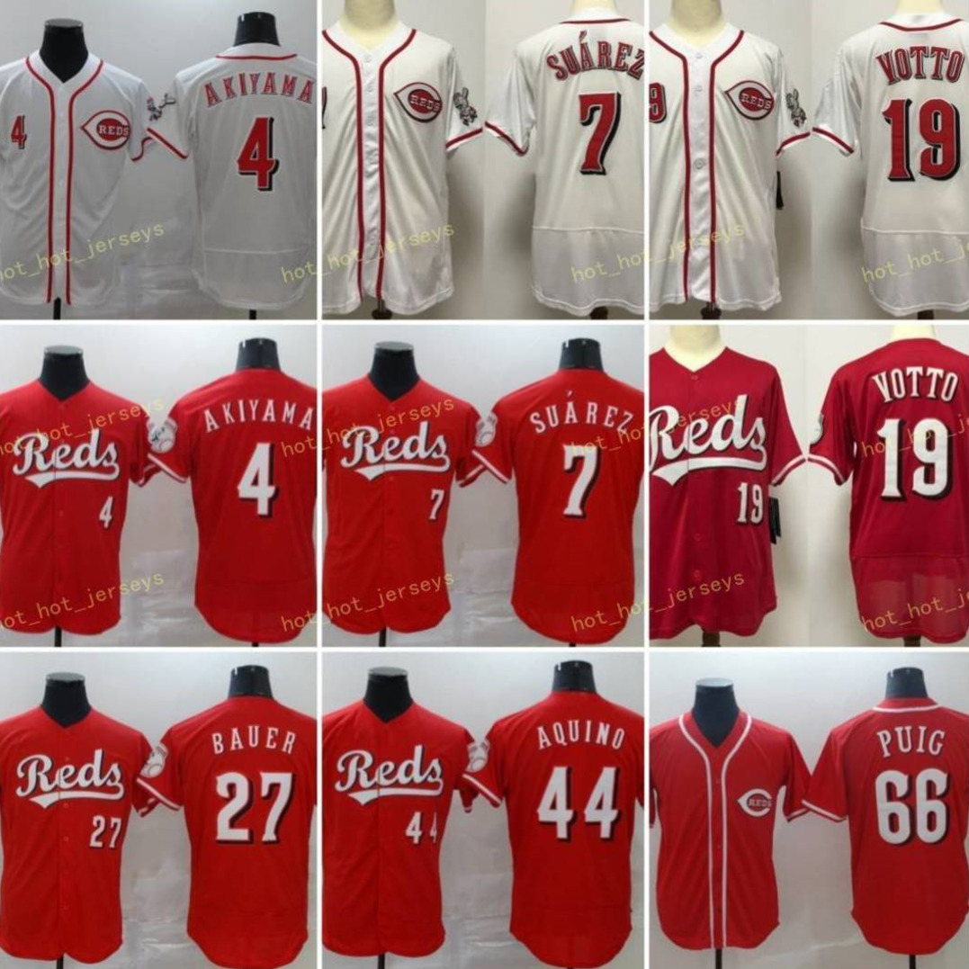 

Mens 66 Yasiel Puig Baseball Jerseys 4 Shogo Akiyama 7 Eugenio Suarez 19 Joey Votto 27 Matt Kemp 44 Aristides Aquino 14 Pete Rose Stitched F, Blue;black