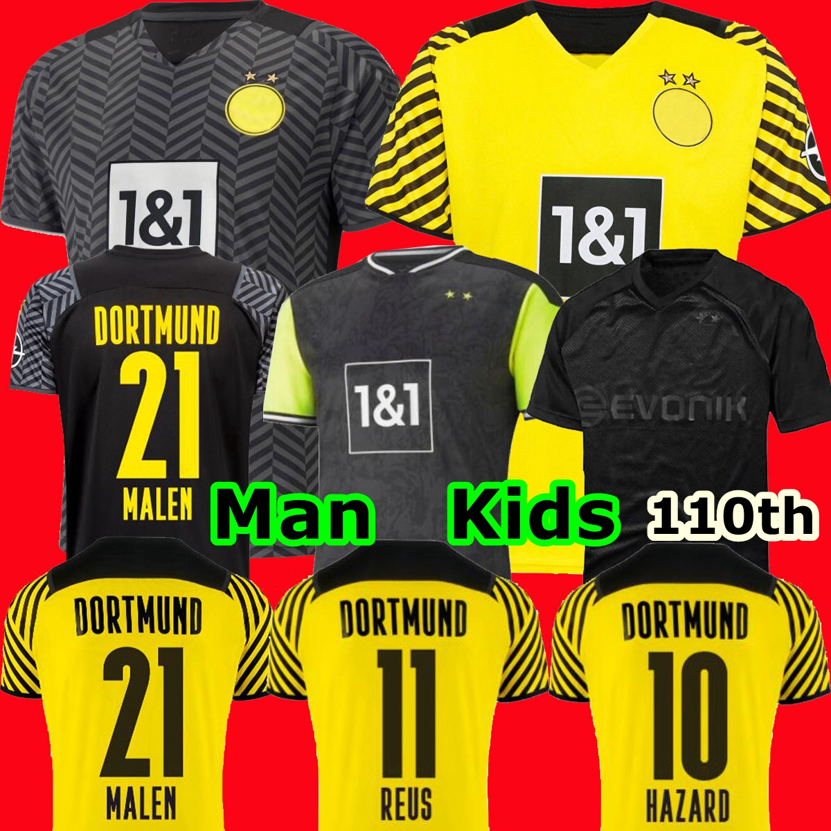 

1990 Limited Edition HAALAND REUS Borussia soccer jersey BELLINGHAM 4th dortmund Special football shirts 2021 2122 SANCHO BRANDT PISZCZEK kit men kids uniform, 21/22 away kids