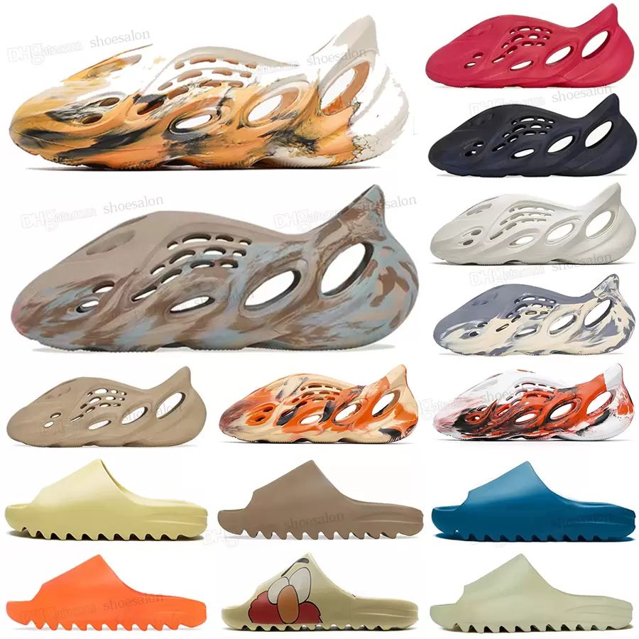 

Slides 2022 bone resin desert sand Slippers Foam Slipper Runner red Slide MXT Moon Grey earth brown men women mens sandals Vermillion Soot Core Pure Enfora Graffiti, Color (5)