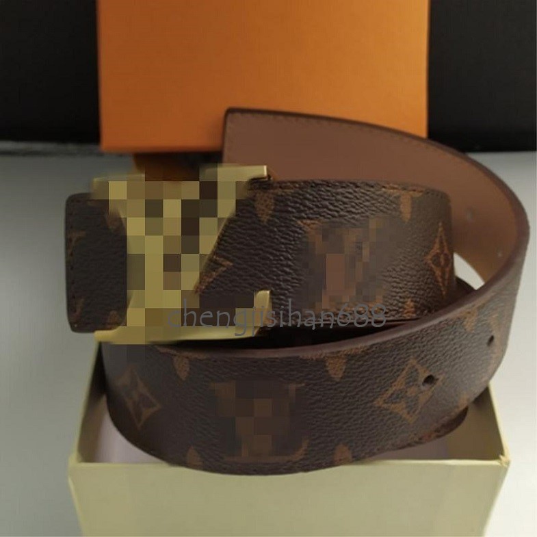 

Fashion LV LOUIS Belts VITTON Mens Business Belts Ceinture Smooth Gold Silver Buckle Printing Genuine Leather Belt VUTTON Men Women Waist, Black;brown