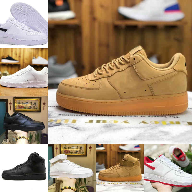 

Wholesale 2021 New Designers Outdoor Men Low Skateboard Shoes Cheap One Unisex 1 Knit Euro Airs High Women All White Black Sports Shoes V13