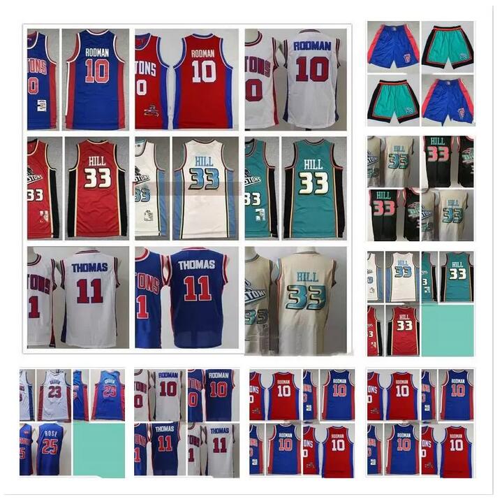 

2021 New Basketball Derrick 25 Rose Blake 23 Griffin Retro Grant 33 Hill Dennis 10 Rodman Isiah 11 Thomas Jerseys Blue, As the picture