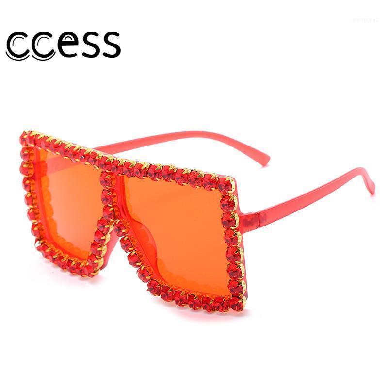 

Sunglasses 2021 Big Square Oversized Diamond Women Luxury Fashion Candy Shades Party Eyewear Brand Glasses Transparent Frame1