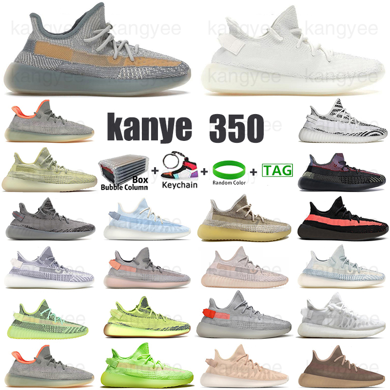 

women men kanye 350 Running 3m shoes v2 foam runners boots zebra runner black red bred pink mono mist oreo sneakers synthclay ice cream cinder west yeezys yezzy yeesy, Shoe box * 1