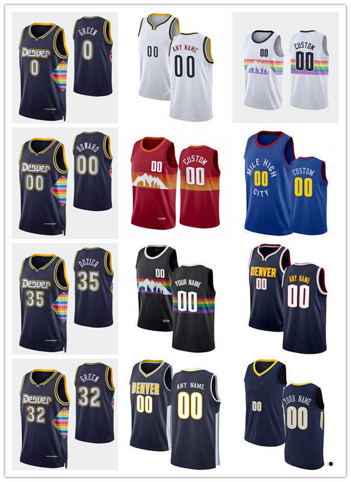 

75th Custom Jersey Denver''Nuggets''Men Women Youth 35 PJ Dozier 0 JaMychal Green 32 Jeff Green 00 Markus Howard Basketball Jerseys red, Color