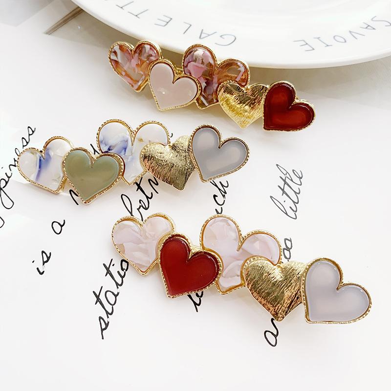 

Hair Accessories Boutique 12pcs Fashion Glitter Assorted Color Heart Shape Hairpins Cartoon Barrettes Princess Headwear Girls