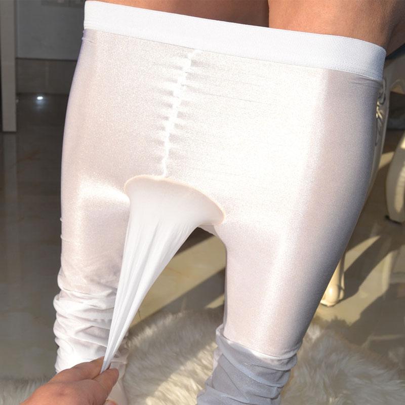 

Sexy Men Stocking 70D Glossy Penis Sheath Cock Pouch Pantyhose Tights Hosiery Stockings Male Gay Sissy Erotic Underwear Men's Socks, Gray pouch