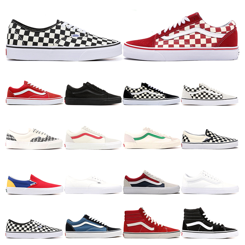 

top Van old skool Running shoes black blue red green Classic mens women canvas sneakers Skateboarding size 6-10.5, 16