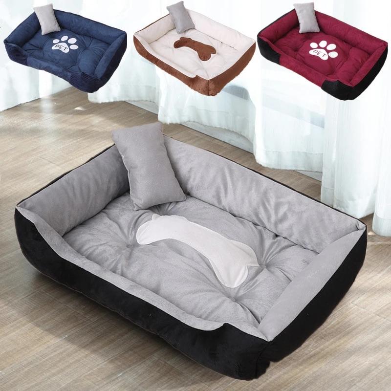 

Kennels & Pens Super Soft Sofa Dog Beds Waterproof Bottom Fleece Warm Bed For Small Large Plus Size Pet Cat Autumn Winter