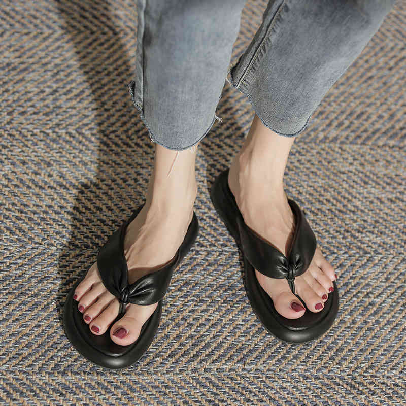 

slippers flip flops women home flats summer for heels designer sliders shoes beach platform sandals ladies fp9t, Black