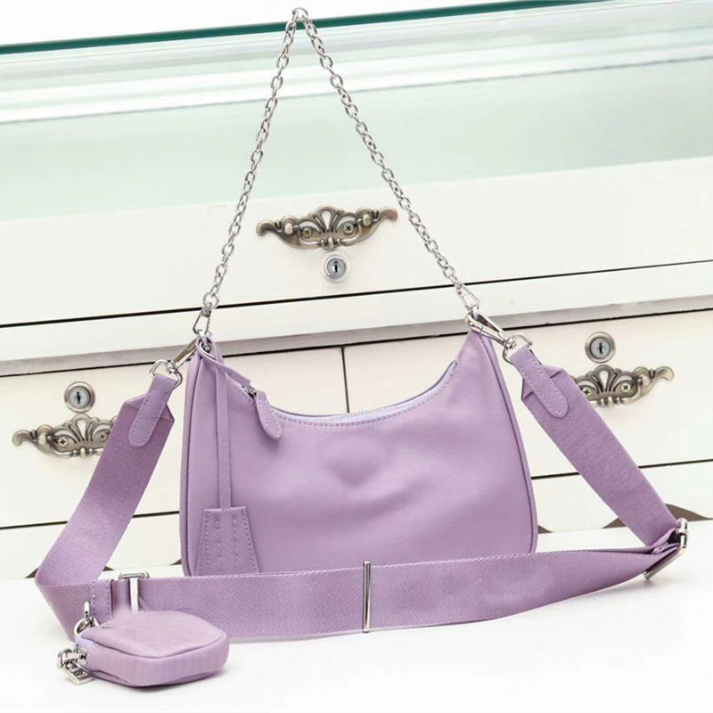 

Luxurys Shoulder hand Bags 2-piece set Coin Purse Nylon Handbag DesignerWomen with letters crossbody canvas hobo shoulders lady Tote chains handbags messenger bag, Ti01