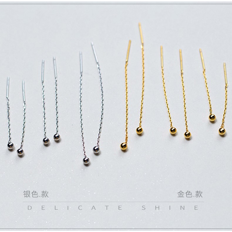 

Minimalist Thread Earrings 925 Sterling Silver Dangle Long Chain fashion jeweries jewelry simple earring chinese shop online factory prices wholesales in China