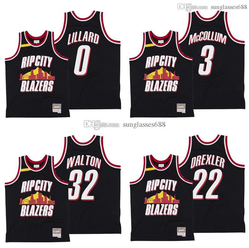 

Stitched Jersey S-6XL 22 Clyde Drexler 32 Bill Walton 3 McCollum 0 Lillard Mitchell & Ness Mesh Hardwoods Classics retro basketball jerseys Men Women Youth