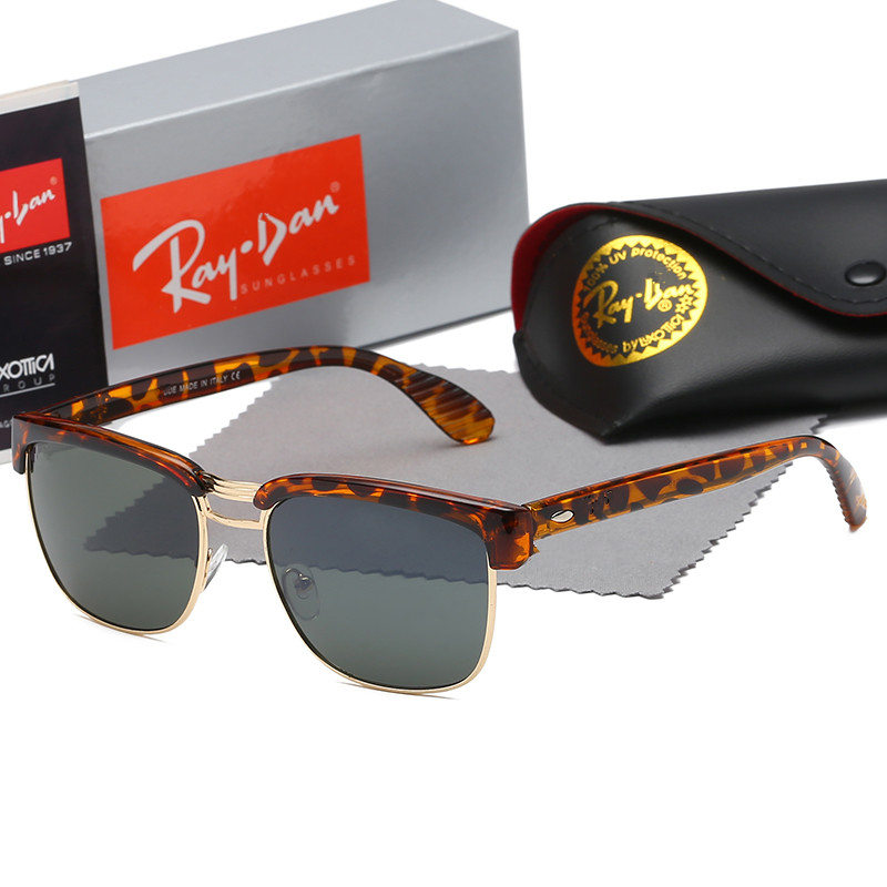 

2021 Designer Ray Man Women Sunglasses Vintage Pilot Brand Band UV400 Protection Bans Ben wayfarer sun glasses with case DD756, White;black