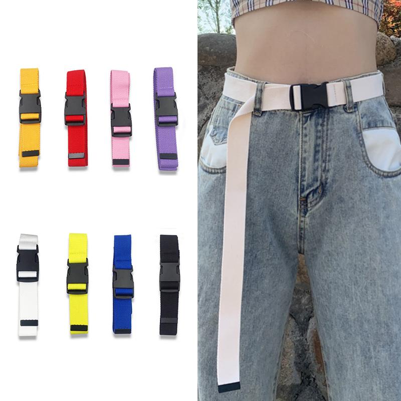 

Belts Canvas Belt For Men Women Waist Fashion Plastic Buckle Casual Cowboy Black Harajuku Waistband Ceinture Jeans, Black;brown