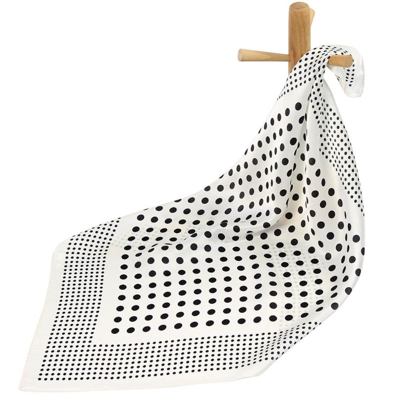

Scarves Pure Silk Dot Women Scarf Bandana For Hair Print Headband Female Handkerchief Women's Natural Square Neck