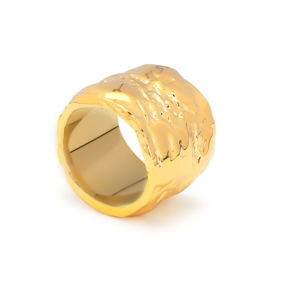 

VAROLE Features a Textured Design Chunky Rings For Women Gold Color Party Ring Fashion Jewelry Holiday Bague