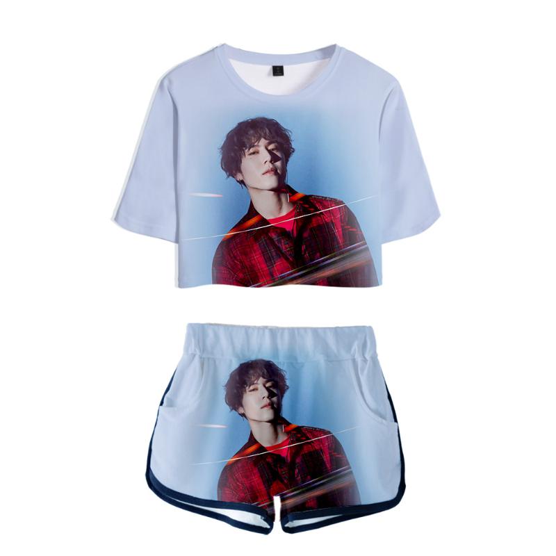 

Print Fashion Basic Women 2 Pic Set Cool Casual Hip Hop Summer Personality High Street T-shirt+Short Pants Sets Women's Tracksuits, Gray