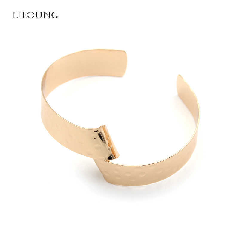 

Bangles Bracelet for Women Brand Jewelry Gold Hammered Cuff Bracelets New Fashion Female Bohemian Geometric Accessories 202160 Q0719