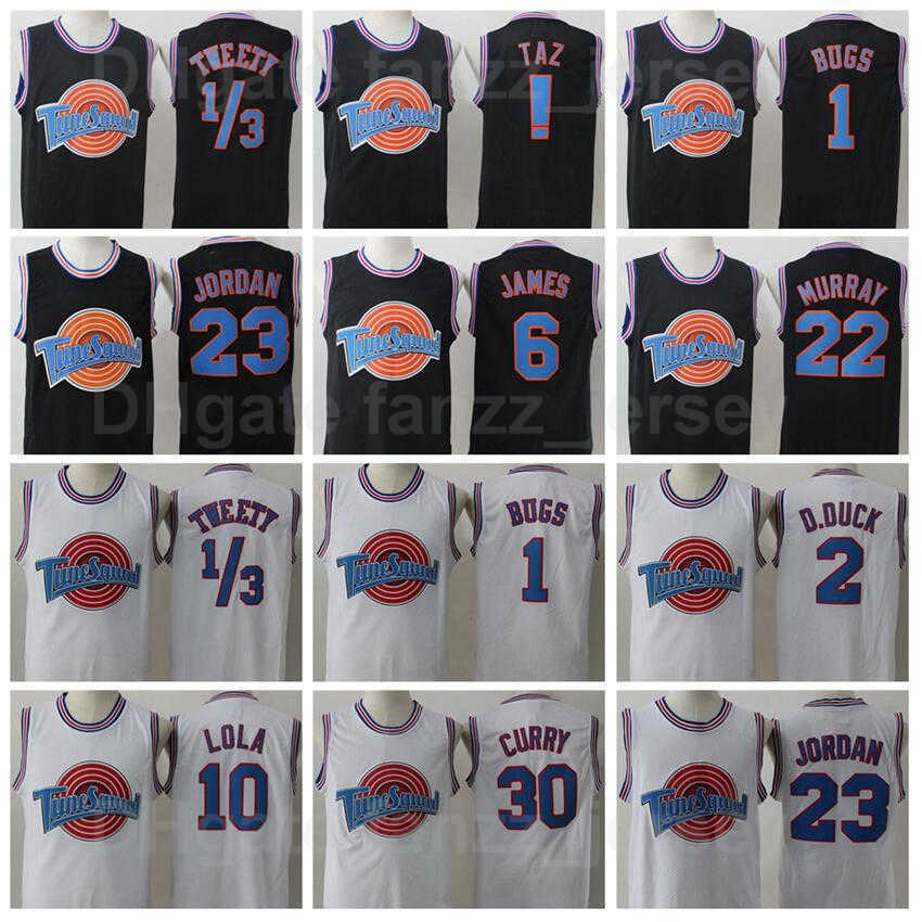 

Tune Squad Space Jam Looney Tunes Bugs Bunny Jersey 1 Basketball Daffy Duck 2 Bill Murray 22 ! TAZ 10 Lola LeBron James 6 Stephen Curry 30 All Stitched Black White
