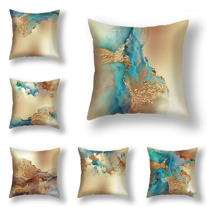 

Cushion/Decorative Pillow 45x45cm Gold Abstract Pattern Cushion Cover Home Decor Couch Bed Chair Pillowcase Living Room Office Car Waist