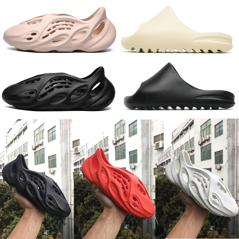 

Fashion Foam Runner Clog Sandal Triple Black Slide Slipper Women Mens Tainers bone 2021 Beach Sandals Slip-on Shoes