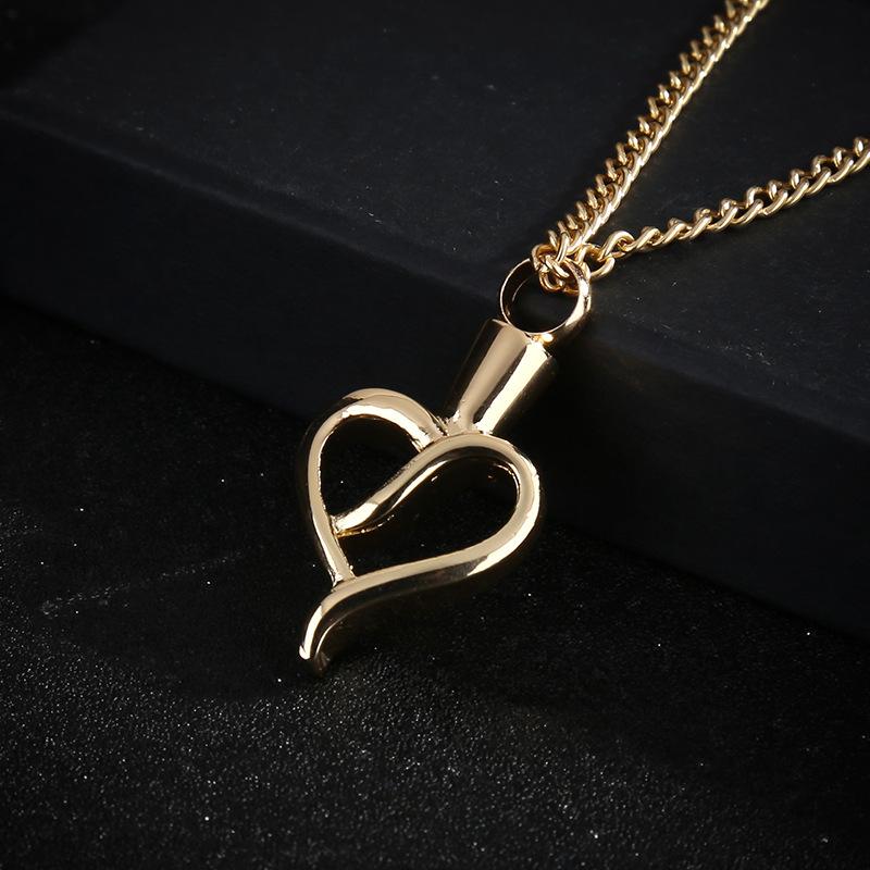 

Pendant Necklaces Necklace Heart Pet Casket Can Open Dog Hair Love, Silver