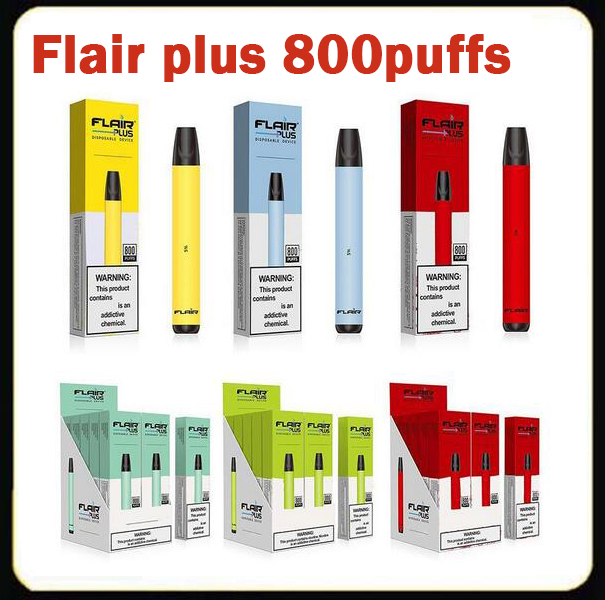 

Flair Plus Disposable E cigarettes 800 Puffs Vape Pen Devices 3.5ml Pre-Filled Pods Cartridges Vaporizers 550mAh Battery Vapor bang xxl puff delta 8 pens max flow