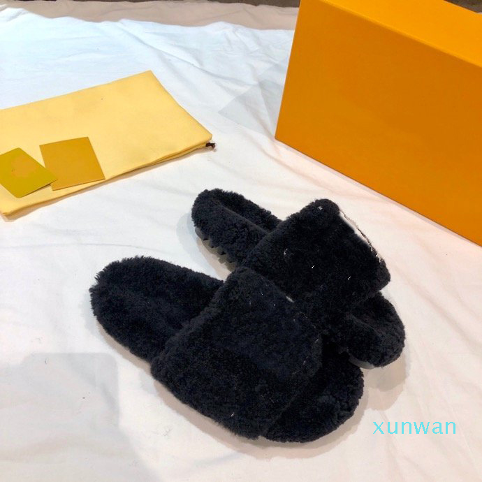 

2022-Lastest Mink fur women Slippers Soft Flat open-toe Slip-on Mules with oversized Fashion lightweight Homey Mule Furry Wool