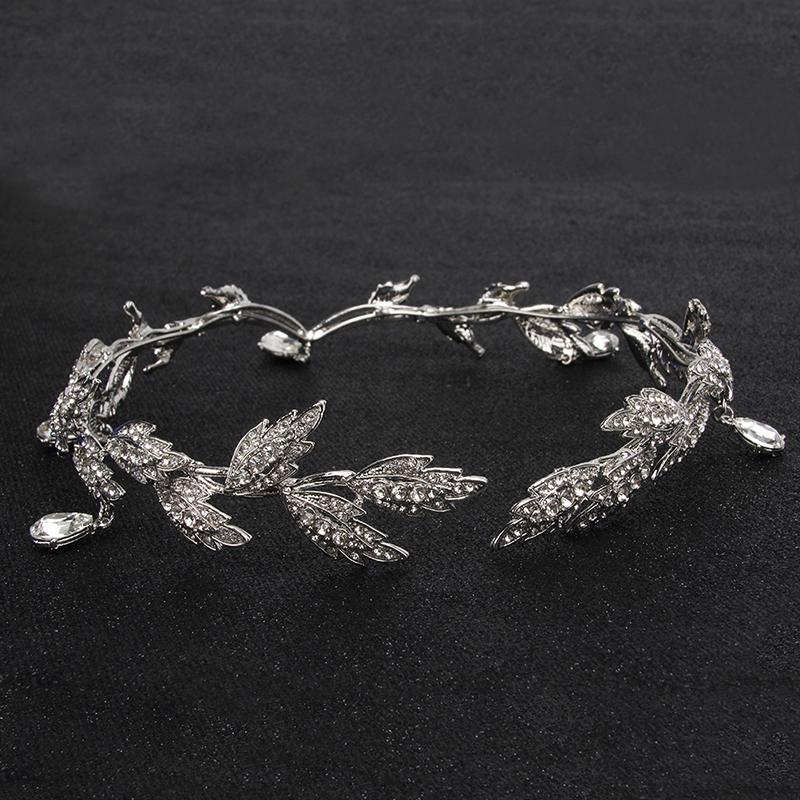 

Hair Clips & Barrettes Fashion Rhinestone Women Wedding Bridal Forehead Head Chain Headdress Crystal Pendant Bride Tiara Jewelry Accessory, Golden;silver