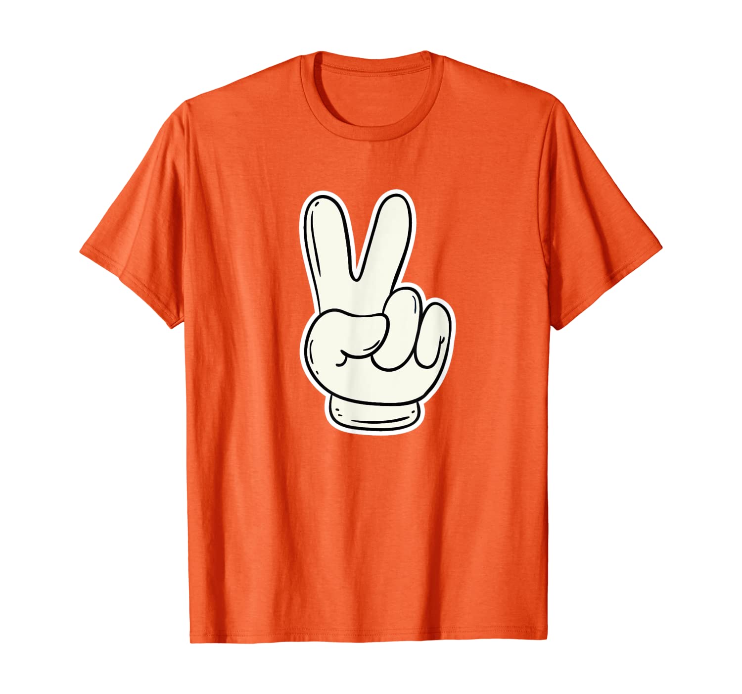 

Peace Hand Sign Victory T-Shirt, White;black