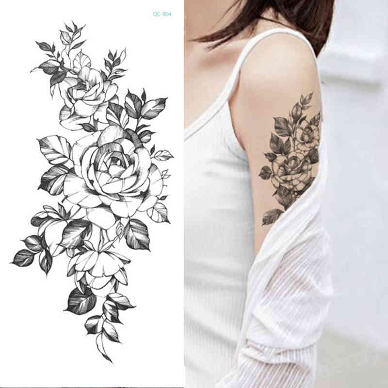 

Temporary Tattoo Sexy Sticker Tatoo Stickers Flower Rose Sketches Tattoo Designs Bady Art For Girls Model Tattoos Arm Leg