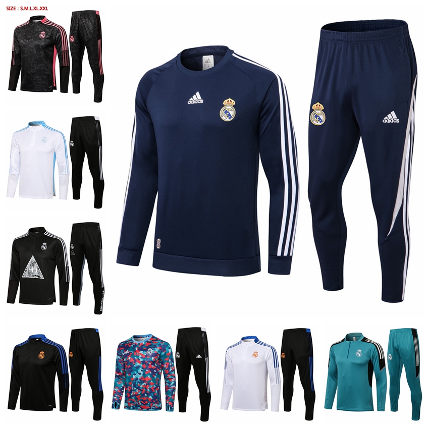 

21/22 Real Madrids Half Zipper Jacket Football TRACKSUIT training suit MEN soccer chandal futbol HAZARD ASENSIO ISCO chandal jogging Survetement Jerseys BD014