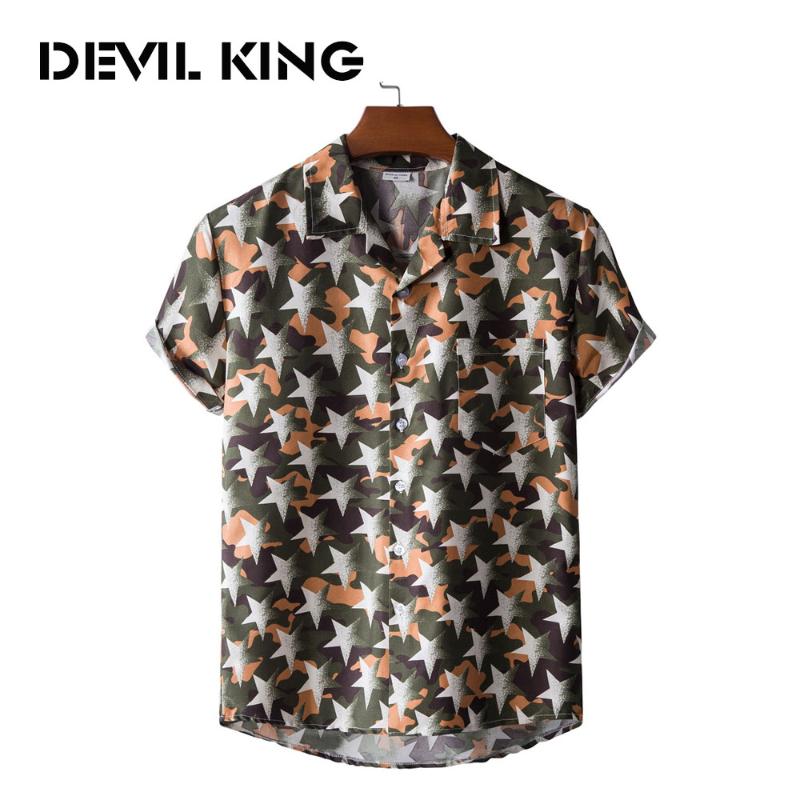 

Men's Hawaiian Style Short-sleeved Printed Shirt #XH45 Casual Shirts, Xh45-multicolor