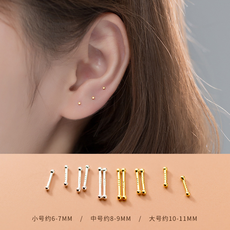 

La Monada Sterling Stud Earrings Women Two Ball Fine In 925 Silver Jewelry Woman Earring Silver 925 Keep Piercing 384 B3