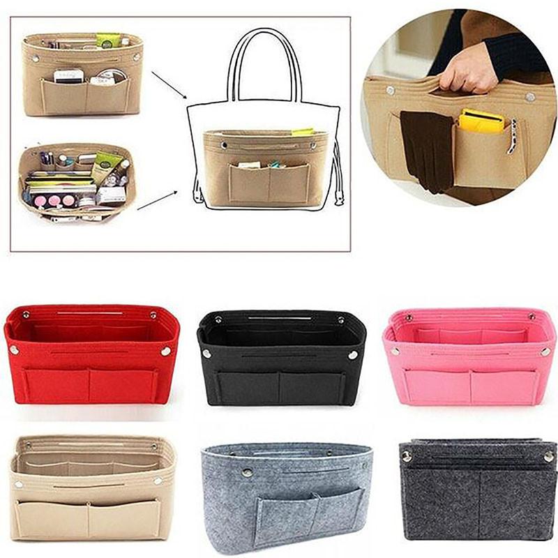 

Storage Bags 1PC Felt Fabric Cosmetic Bag Travel Multifunction Handbag Organizer Purse Insert Pouches Case