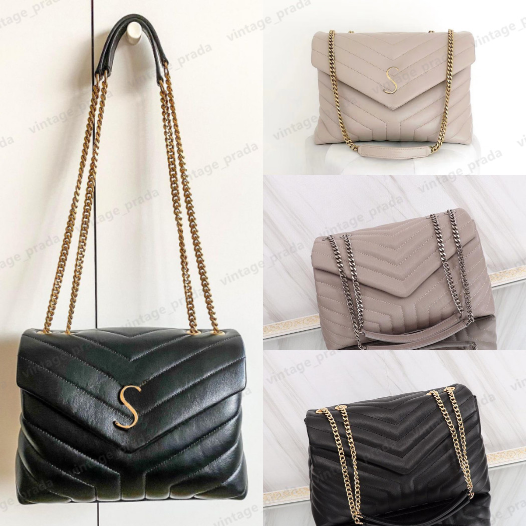 

Top quality Real Leather Women's Cleo LOULOU brushed tote Handbag Nylon Luxury Designer man Shoulder Bag hobo Wallet Crossbody Bags women Handbags Purses, Box